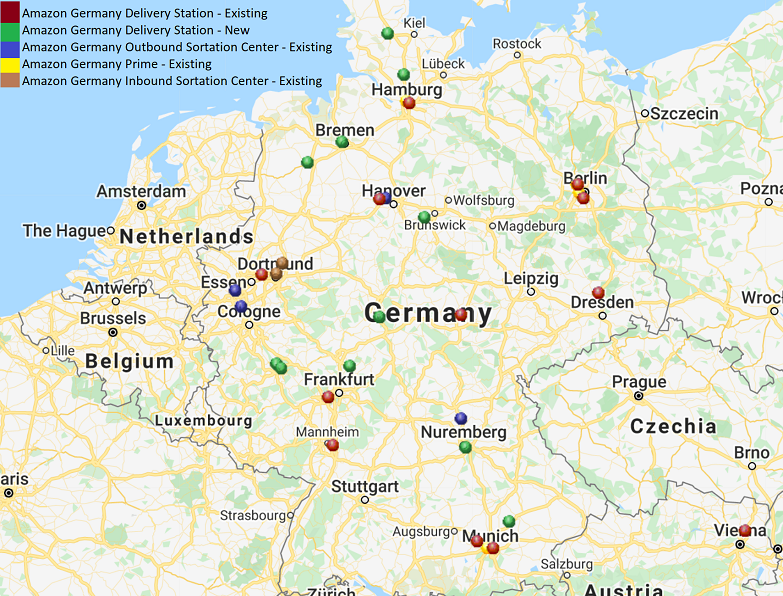 Amazon Germany Logistics Network 2020-03