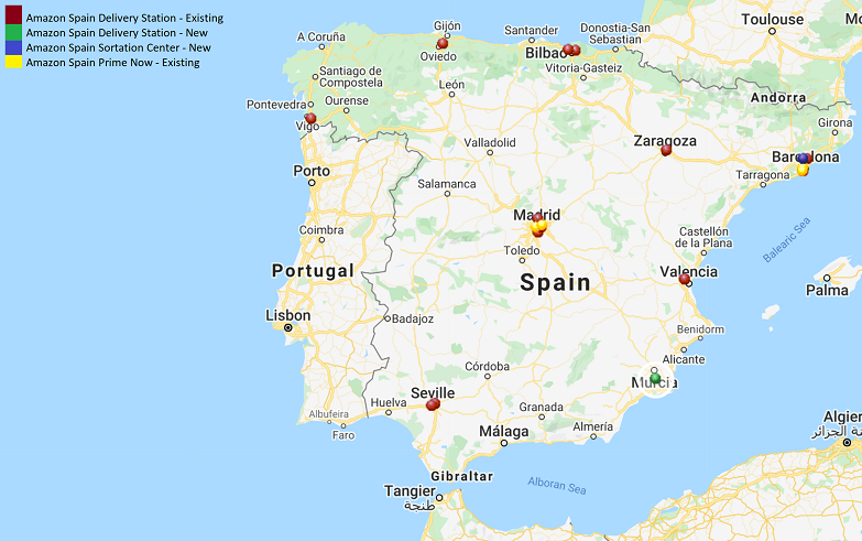 Amazon Spain Logistics Network 2020-03