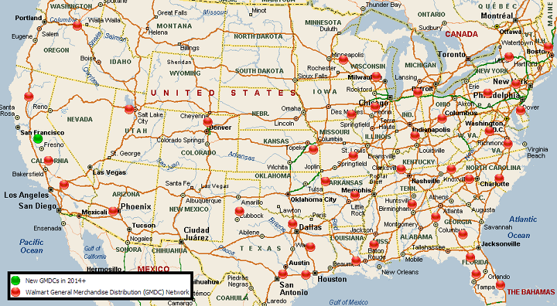 Walmart GMDC Distribution Network Map